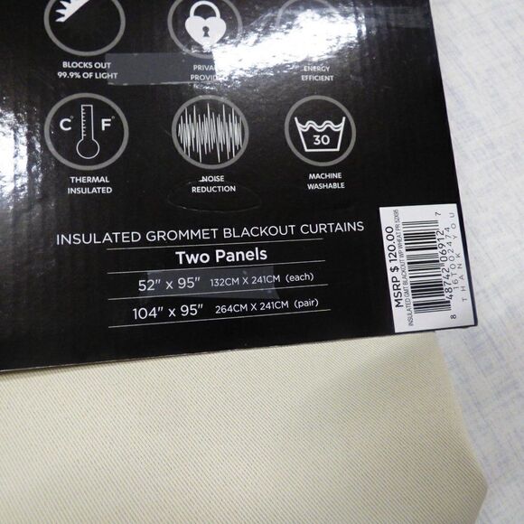 Lush Décor 52" x 95" Blackout Curtain Set Wheat - Picture 8 of 8